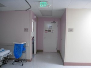 Exit signs are clearly visible under normal and emergency lighting purposes